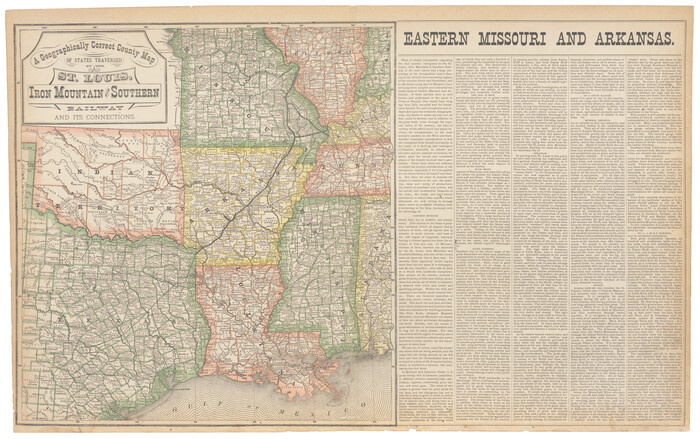 95785, A Geographically Correct County Map of States Traversed by the St. Louis, Iron Mountain and Southern Railway and its connections, Cobb Digital Map Collection