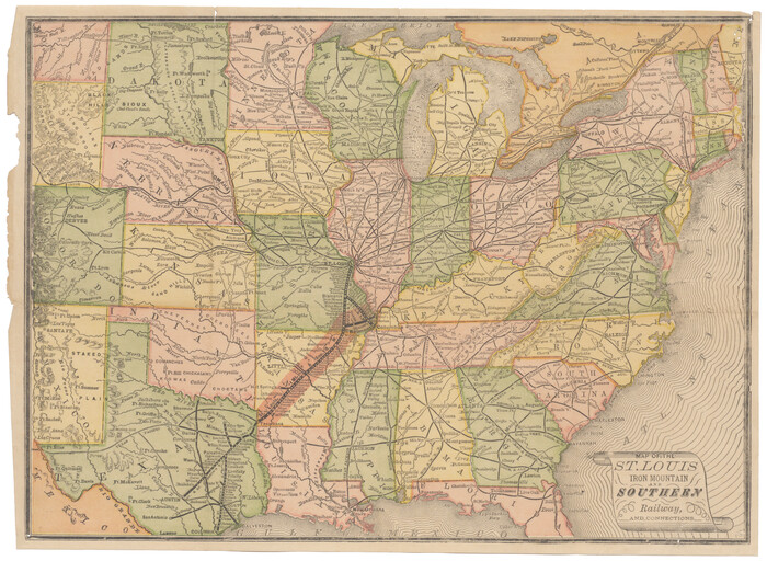 95786, Map of the St. Louis, Iron Mountain and Southern Railway, and connections, Cobb Digital Map Collection