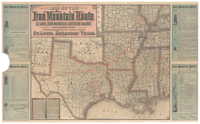 95787, Map of the Iron Mountain Route - St. Louis, Iron Mountain and Southern Railway and connections, the great fast mail line to St. Louis, Arkansas and Texas, Cobb Digital Map Collection - 1