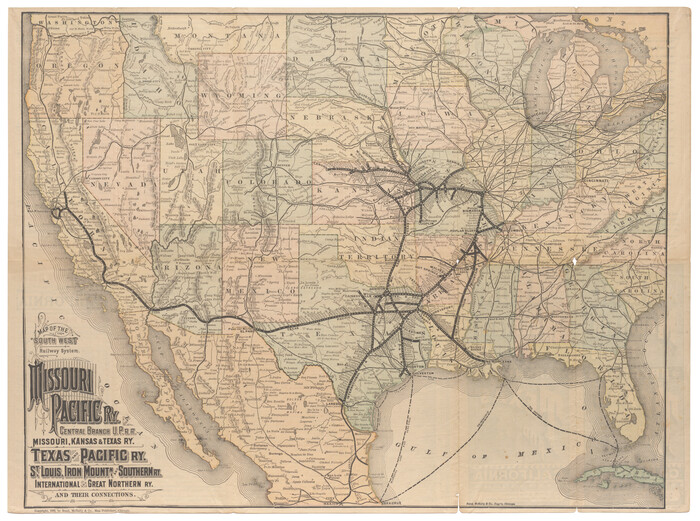 95788, Map of the South West Railway System - Missouri Pacific Ry., Central Branch U.P. R.R., Missouri, Kansas & Texas Ry., Texas and Pacific Ry., St. Louis, Iron Mountn. and Southern Ry., International and Great Northern Ry., and their connections, Cobb Digital Map Collection - 1