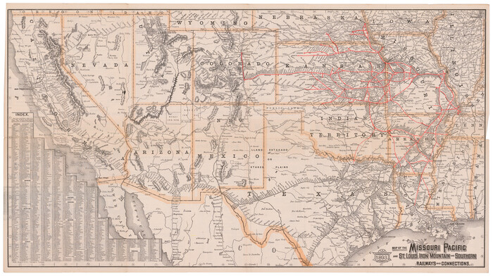 95789, Map of the Missouri Pacific and St. Louis, Iron Mountain and Southern Railways and Connections, Cobb Digital Map Collection - 1