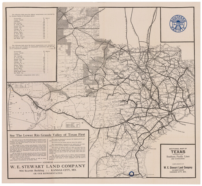 95800, Sectional Map of Texas traversed by the Southern Pacific Lines and connections, Cobb Digital Map Collection - 1