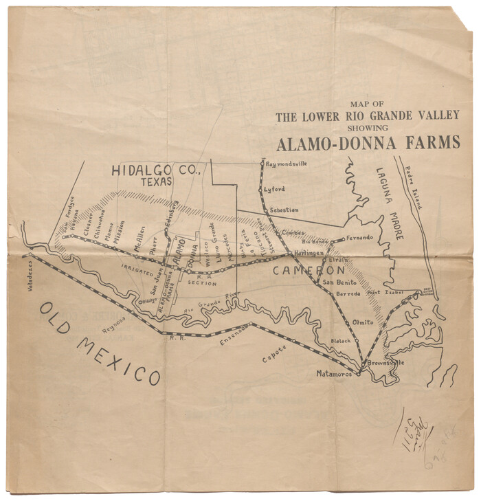 95801, Map of the Lower Rio Grande Valley showing Alamo-Donna Farms, Cobb Digital Map Collection