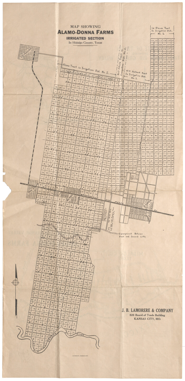 95803, Map showing Alamo-Donna Farms, Irrigated Section in Hidalgo County, Texas, Cobb Digital Map Collection