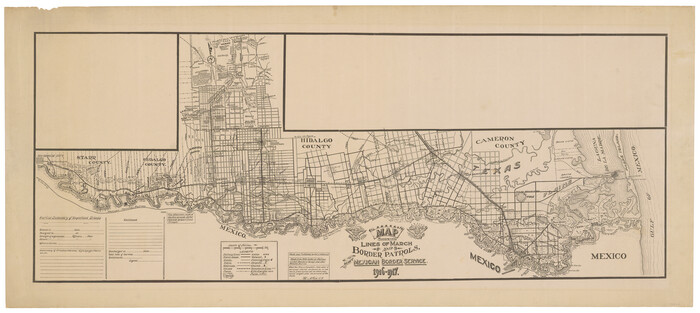 95822, Map showing lines of march and border patrols, in my Mexican Border Service, 1916-1917, General Map Collection