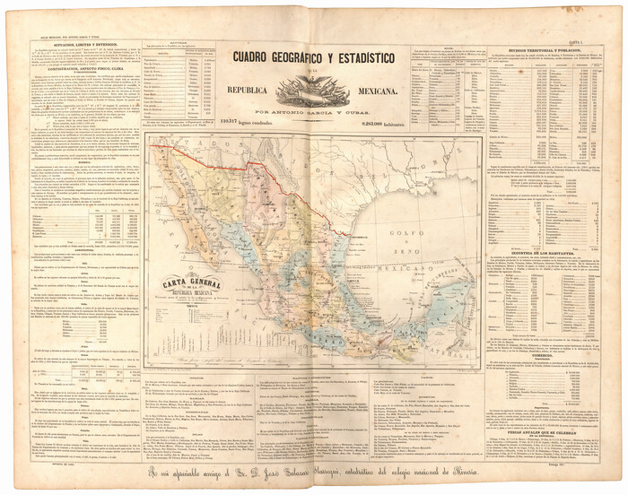 95823, Carta General de la República Mexicana Formada para el estudio de la configuracion y division interior de su territorio, General Map Collection