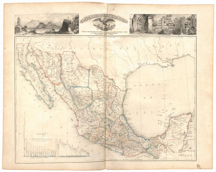 95824, Carta General de la República Mexicana Formada en vista de los datos mas recientes y exactos que se han reunido con tal objeto, y constan en la noticia presentada al Exmo. Sr. Ministro de Fomento, por Antonio García y Cubas, General Map Collection