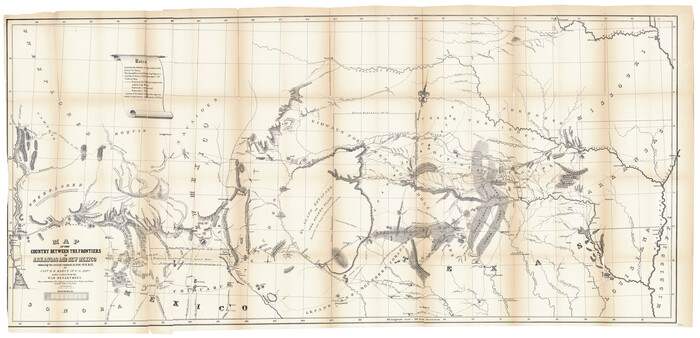 95837, Map of the country between the frontiers of Arkansas and New Mexico embracing the section explored in 1849, 50, 51, & 52, General Map Collection