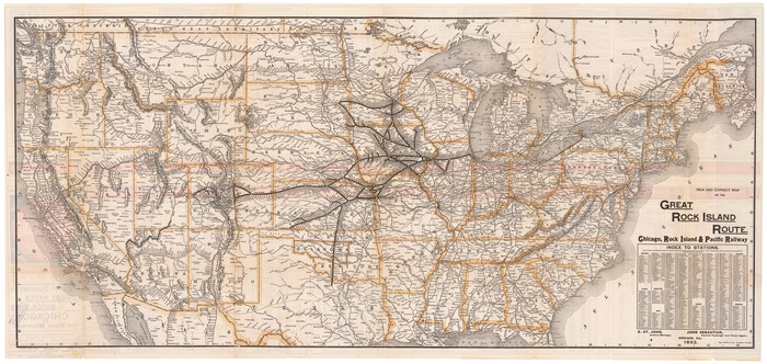 95865, New and Correct Map of the Great Rock Island Route - Chicago, Rock Island, & Pacific Railway, Cobb Digital Map Collection - 1