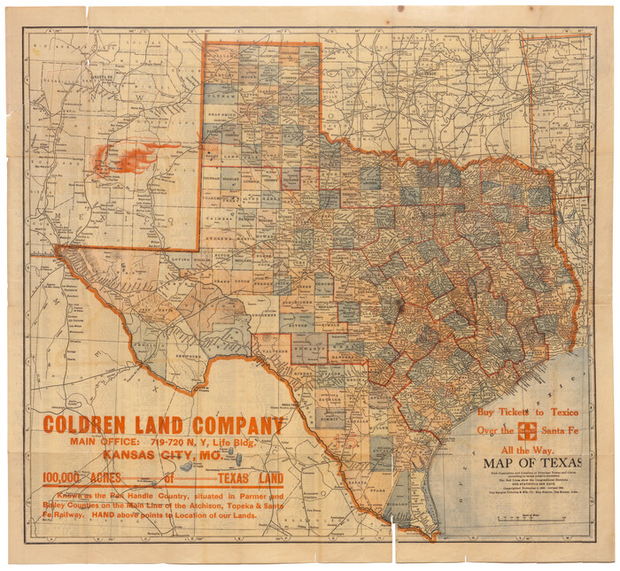 95867, Map of Texas with population and location of principal towns and cities, according to latest reliable statistics, Cobb Digital Map Collection - 1