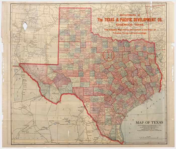 95869, Map of Texas with population and location of principal towns and cities, according to latest reliable statistics, Cobb Digital Map Collection - 1