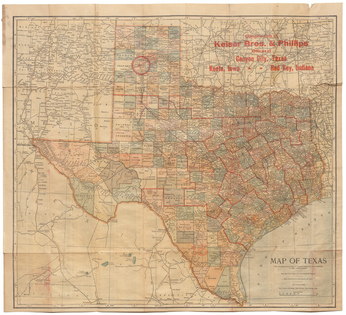 95873, Map of Texas with population and location of principal towns and cities according to latest reliable statistics, Cobb Digital Map Collection - 1