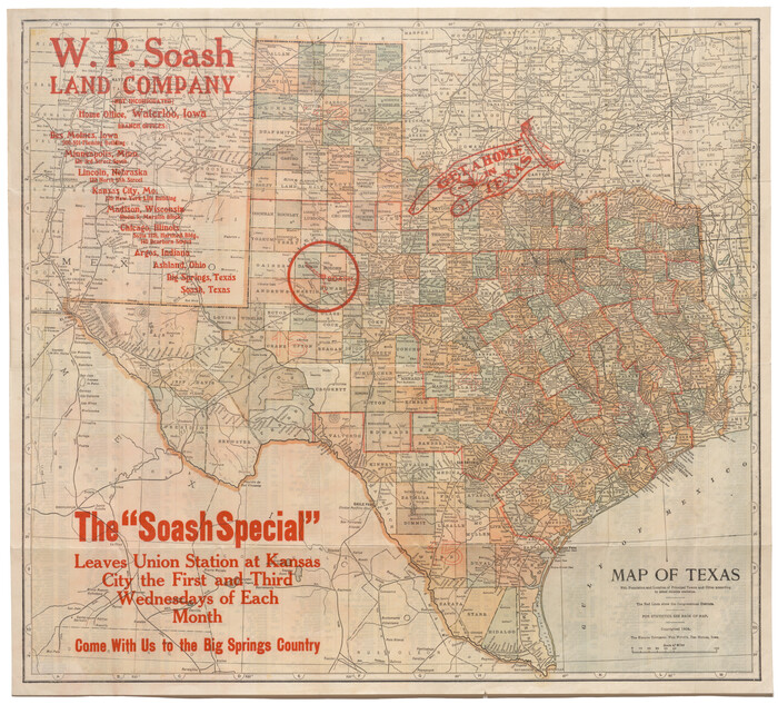 95874, Map of Texas with population and location of principal towns and cities according to latest reliable statistics, Cobb Digital Map Collection - 1