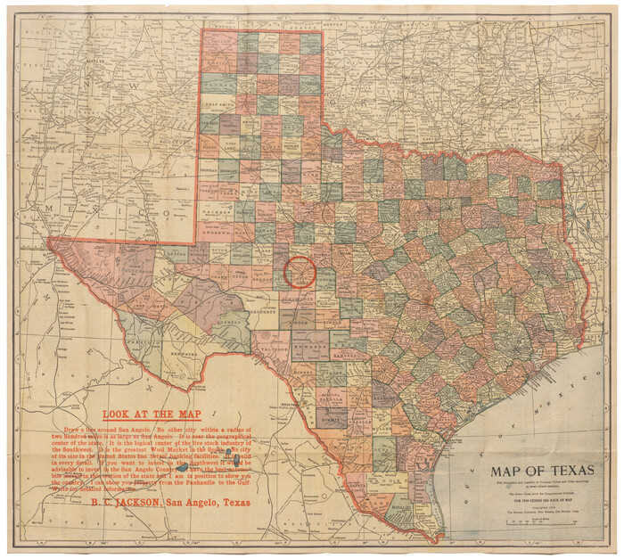 95876, Map of Texas with population and location of principal towns and cities according to latest reliable statistics, Cobb Digital Map Collection - 1