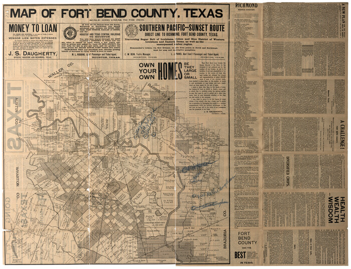 95883, Map of Fort Bend County, Texas, Cobb Digital Map Collection
