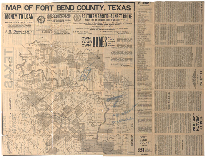 95883, Map of Fort Bend County, Texas, Cobb Digital Map Collection - 1
