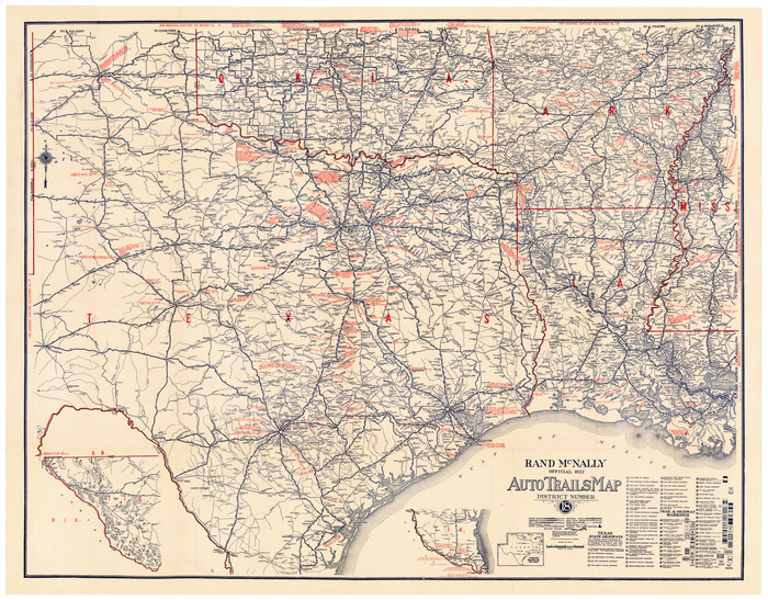 95887, Rand, McNally Official 1922 Auto Trails Map, District Number 18, Cobb Digital Map Collection - 1