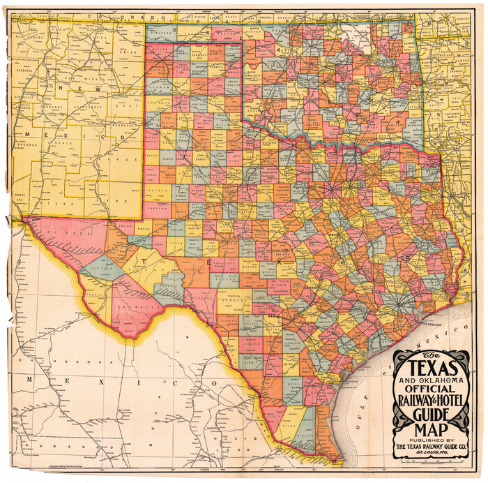 95892, The Texas and Oklahoma Official Railway & Hotel Guide Map, Cobb Digital Map Collection