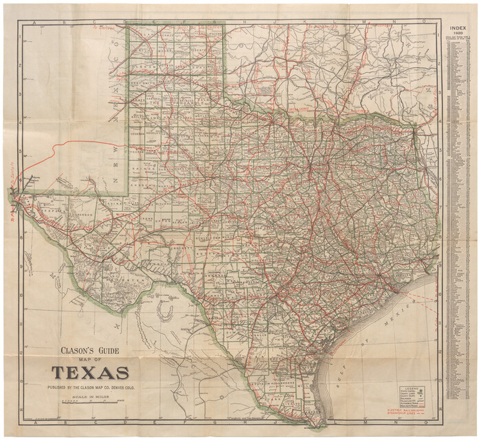 95896, Clason's Guide Map of Texas, Cobb Digital Map Collection - 1