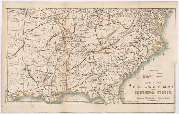 95904, Appletons' Railway Map of the Southern States, to accompany Appletons' Hand-book of American Travel, Southern Tour, Cobb Digital Map Collection