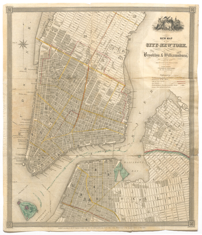 95909, New Map of the City of New York, with Brooklyn & part of Williamsburg, Non-GLO Digital Images - 1