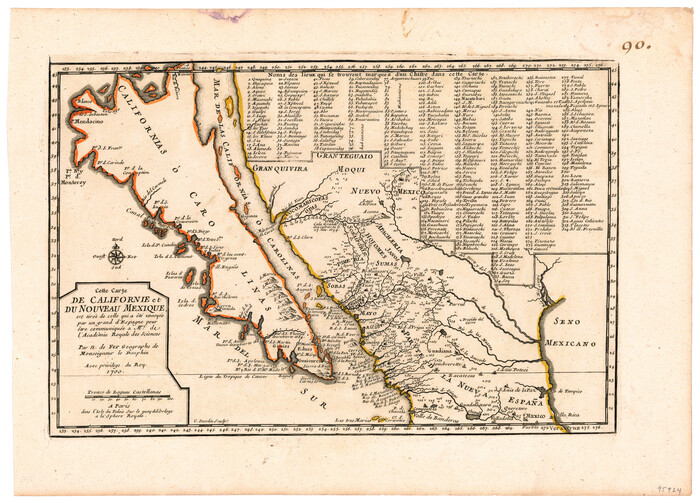 95924, Cette Carte de Californie et du Nouveau Mexique est tiree de celle qui a ete envoyee par un grand d'Espagne pour etre communiquee a Mrs. de l'Academie Royale des Sciences, General Map Collection