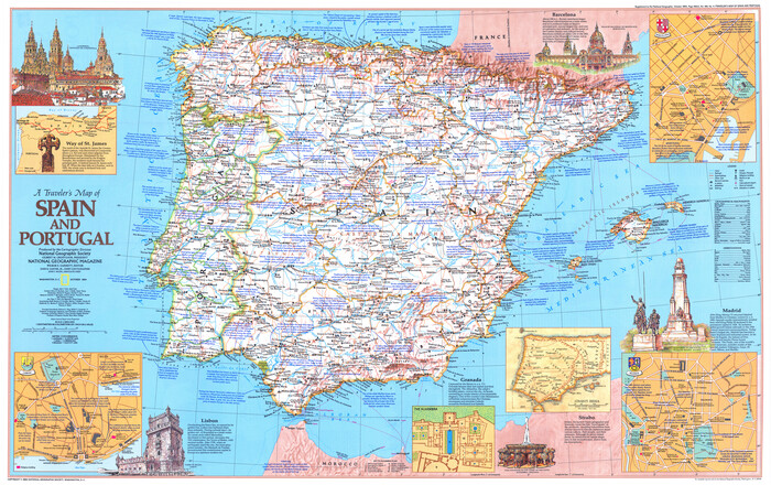 95938, A Traveler's Map of Spain and Portugal, General Map Collection