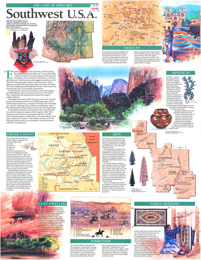 95945, The Land of Open Sky - Southwest U.S.A., General Map Collection