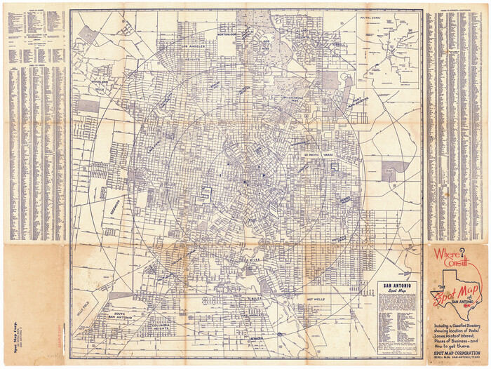 95953, The Spot Map of San Antonio including a classified directory showing location of postal zones, points of interest, places of business - and how to get there, General Map Collection - 1