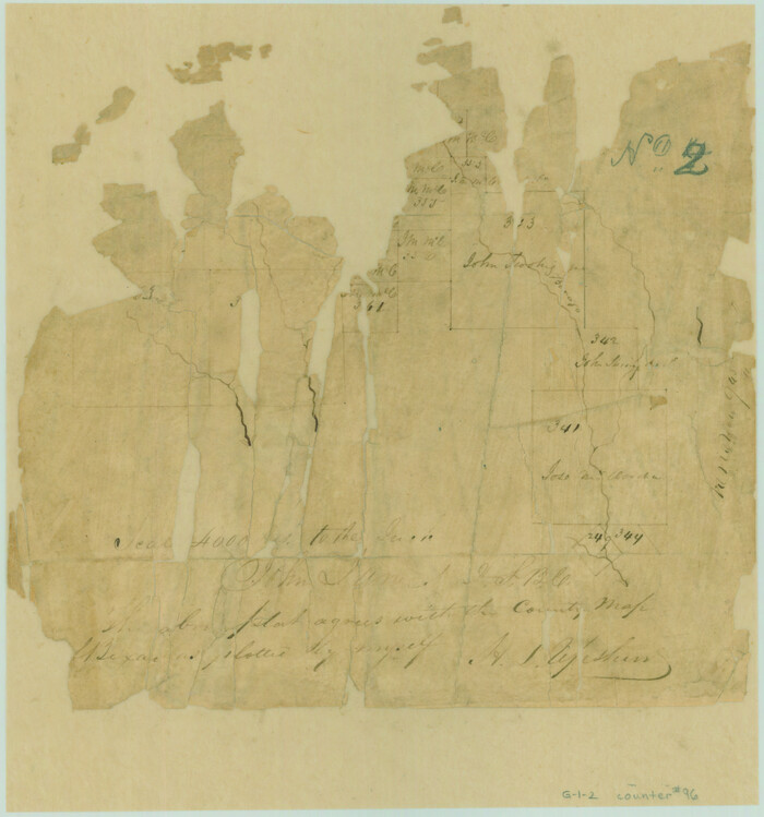 96, [Surveys in the Bexar District along Borrego Creek prepared by the Deputy Surveyor], General Map Collection
