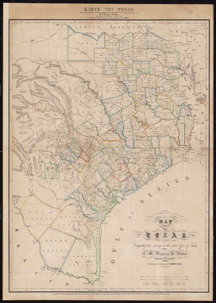 96431, Map of Texas Compiled from surveys at the Land Office of Texas, Holcomb Digital Map Collection