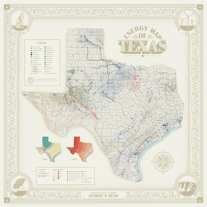 96436, Energy Map of Texas, General Map Collection