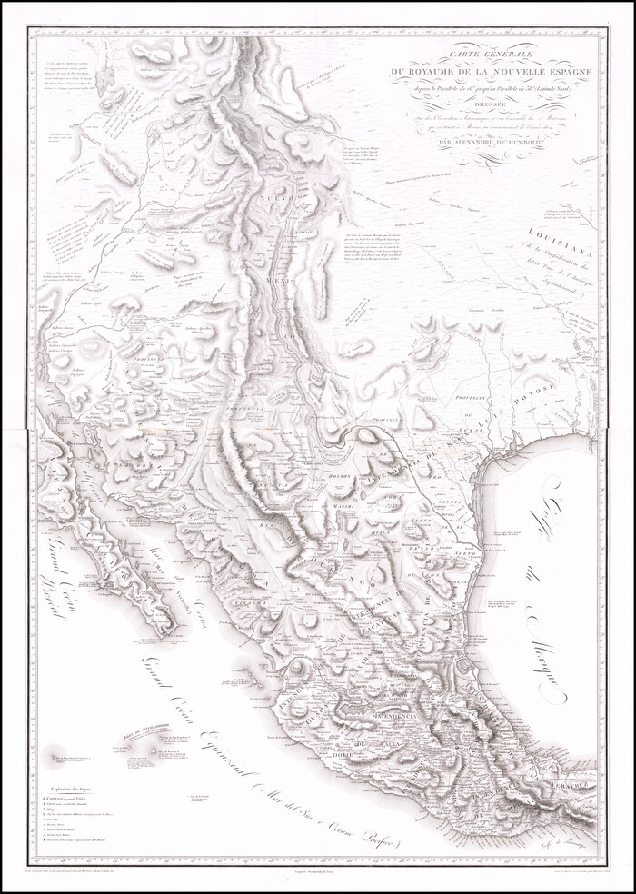 96510, Carte Generale du Royaume de la Nouvelle Espagne depuis le Parallele de 16° jusqu'au Parallele de 38° (Latitude Nord), Holcomb Digital Map Collection
