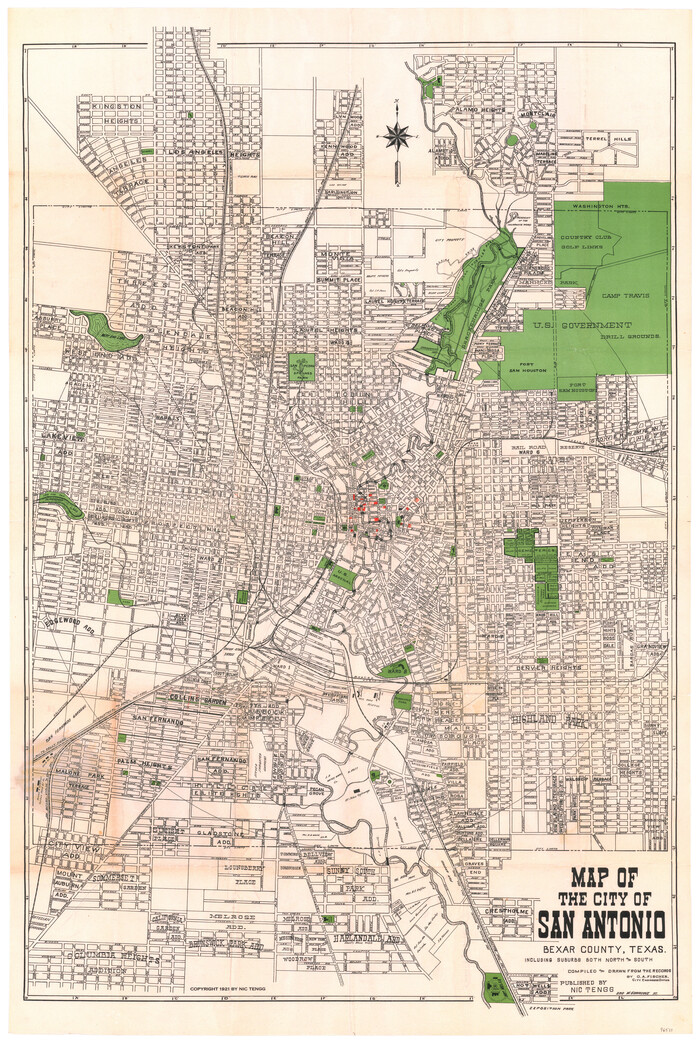 96511, Map of the City of San Antonio, Bexar County, Texas including suburbs, north and south, General Map Collection