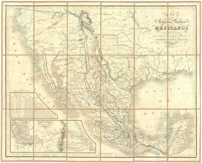96514, Mapa de los Estados Unidos Mejicanos arreglado a la distribucion que en diversos decretos ha hecho del territorio el Congreso General Mejicano, General Map Collection