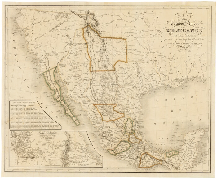 96515, Mapa de los Estados Unidos Mejicanos arreglado a la distribucion que en diversos decretos ha hecho del territorio el Congreso General Mejicano, Holcomb Digital Map Collection