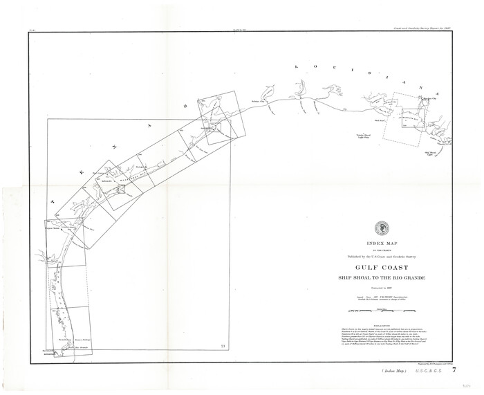 96559, Index Map to the Charts Published by the U.S. Coast and Geodetic Survey - Gulf Coast, Ship Shoal to the Rio Grande, General Map Collection