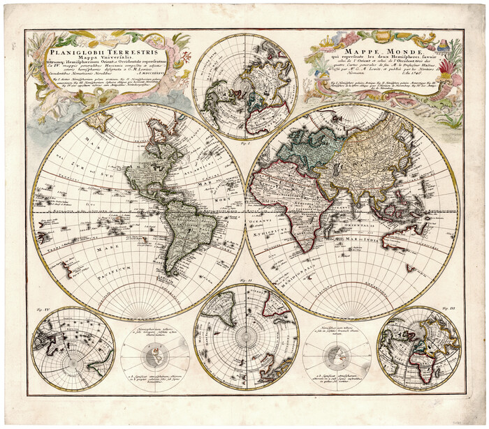 96580, Planiglobii Terrestris Mappa Universalis Utrumqs Hemisphaerium Orient et Occidentale, General Map Collection