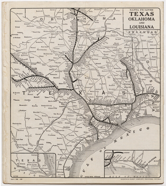 96595, Santa Fe Lines - Texas, Oklahoma, and Louisiana, Cobb Digital Map Collection - 1
