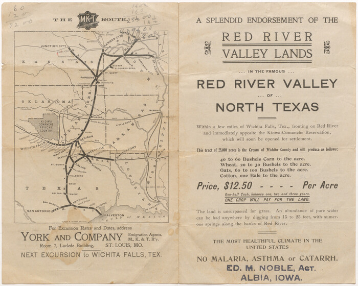 96601, A Splendid Endorsement of the Red River Valley Lands in the Famous Red River Valley of North Texas, Cobb Digital Map Collection - 1