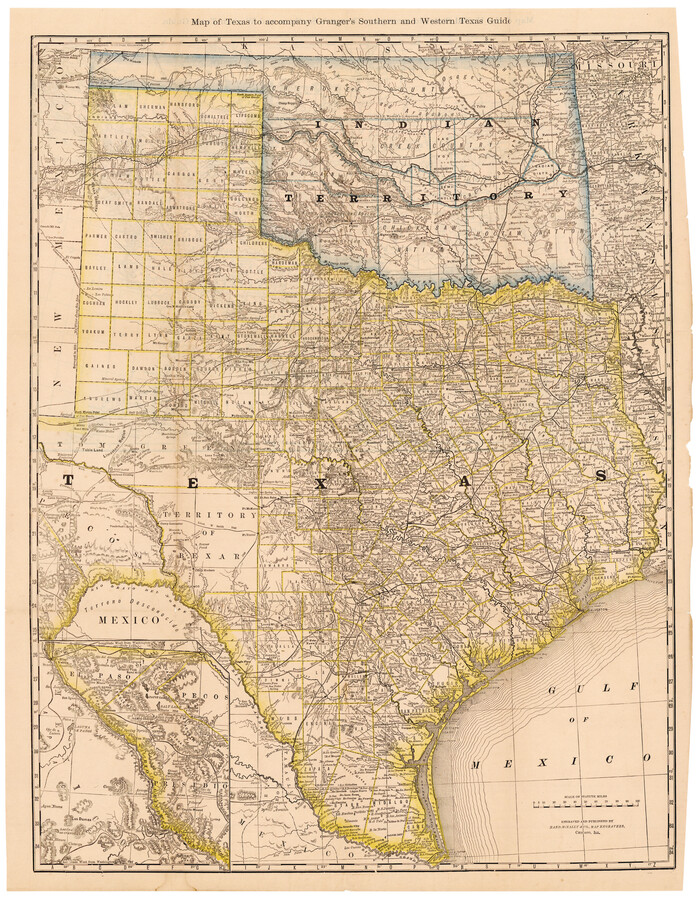 96612, Map of Texas to accompany Granger's Southern and Western Texas Guide, Cobb Digital Map Collection - 1