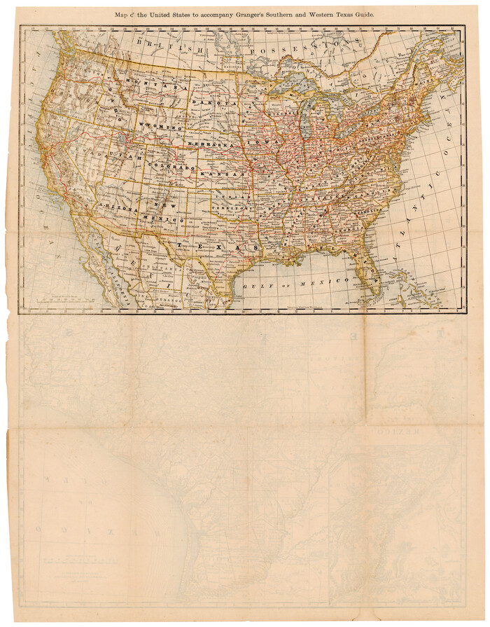 96613, Map of the United States to accompany Granger's Southern and Western Texas Guide, Cobb Digital Map Collection - 1