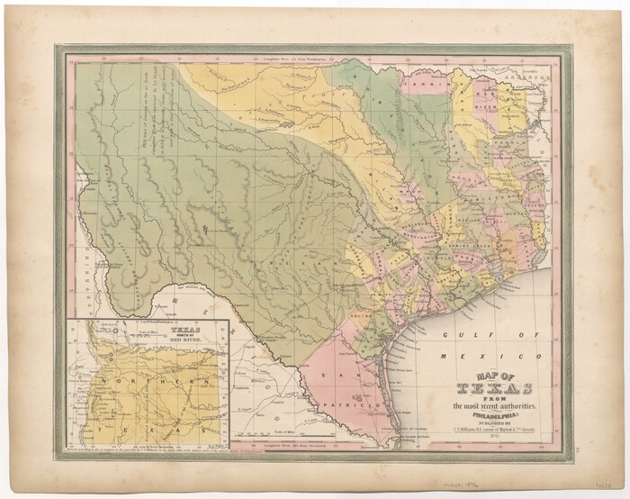 96628, Map of Texas from the most recent authorities, General Map Collection