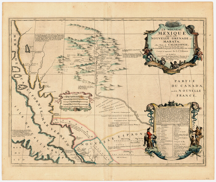96630, Le Nouveau Mexique appele aussi Nouvelle Grenade et Marata, avec partie de Californie, selon les memoires les plus Nouveaux par le pere Coronelli Cosmographe de la SSme Republique de Venise, General Map Collection
