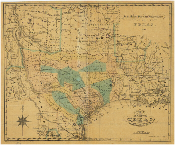96643, A New Map of Texas with the Contiguous American & Mexican States, Holcomb Digital Map Collection