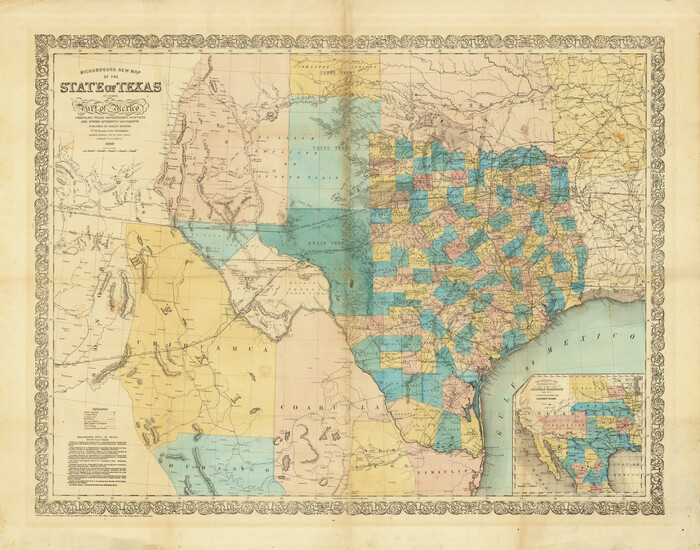 96788, Richardson's New Map of the State of Texas Including Part of Mexico Compiled From Government Surveys and Other Authentic Documents, Holcomb Digital Map Collection