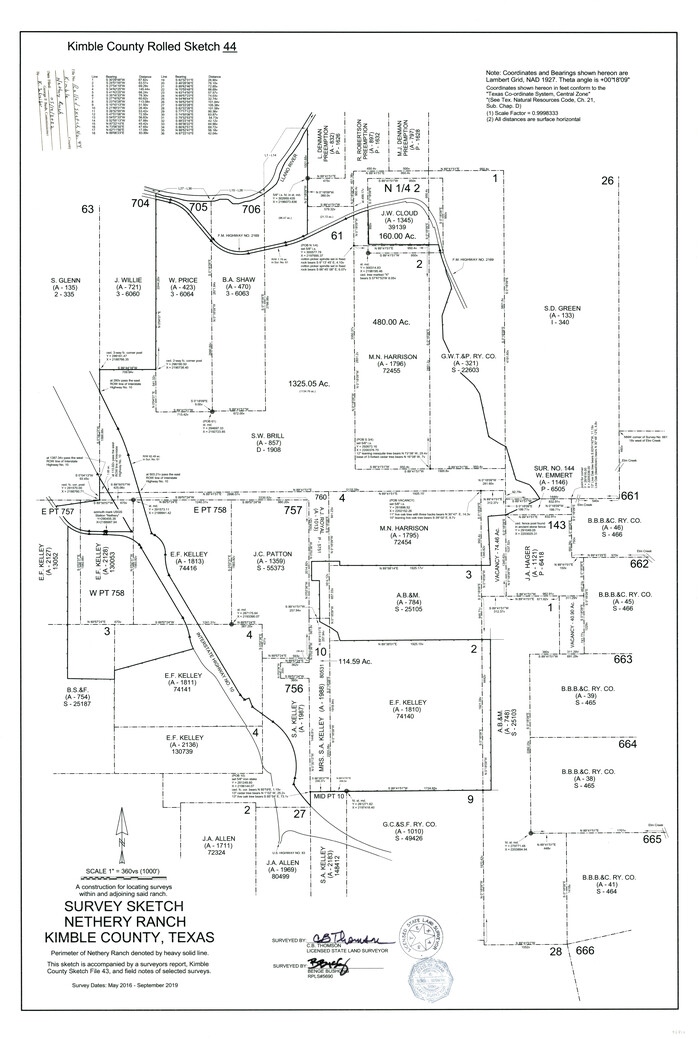 96810, Kimble County Rolled Sketch 44, General Map Collection