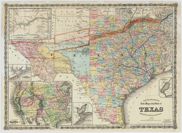 96873, Richardson's New Map of the State of Texas prepared for the Texas Almanac, General Map Collection