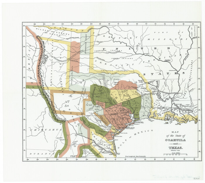 96969, Map of the State of Coahuila and Texas, General Map Collection