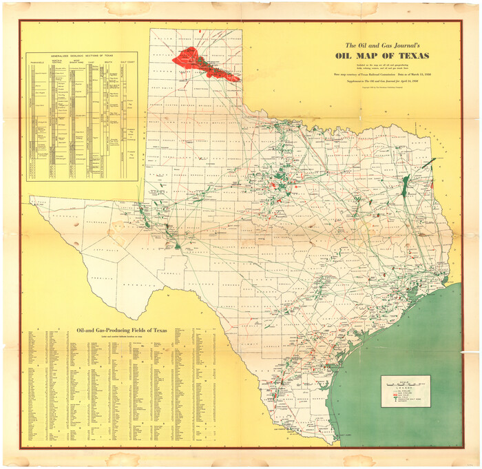 96970, The Oil and Gas Journal's Oil Map of Texas, Save Texas History Collectibles